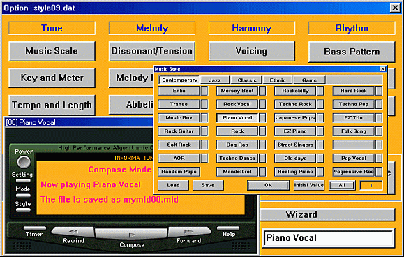 Composite of 3 Auto Composing System Screens